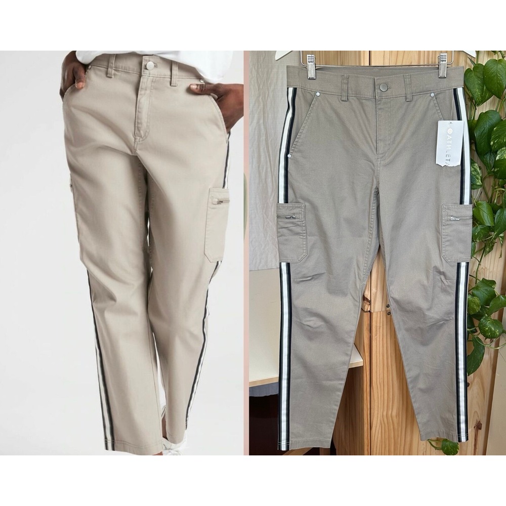 NWT Athleta Summit Cargo Pants Women's 2 Beige Utility UPF Relaxed Fit Carpenter